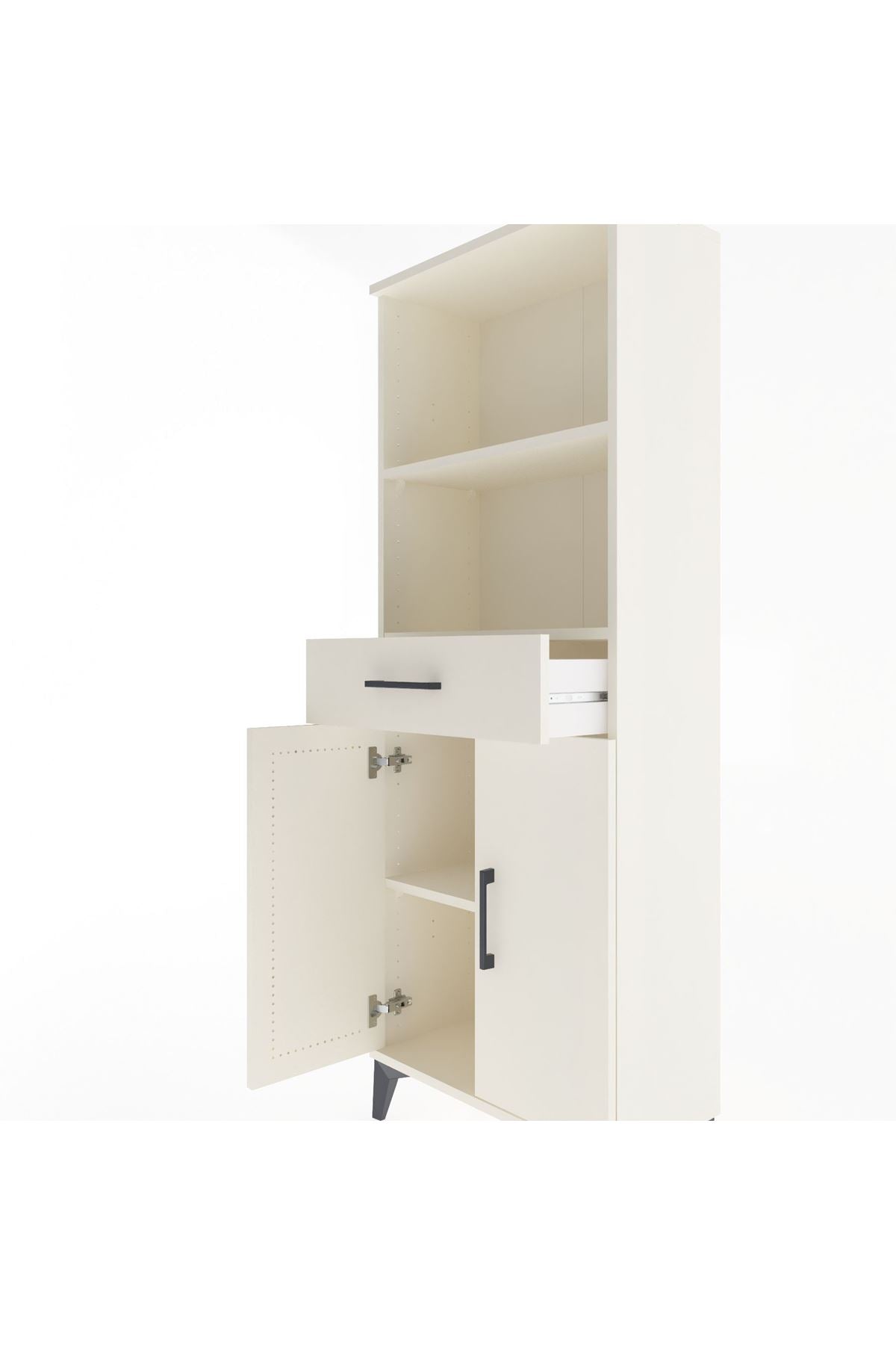 Arges Dolap 3 Raflı Tek Çekmeceli 2 Kapaklı 60x30x163 Aytaşı-Aytaşı