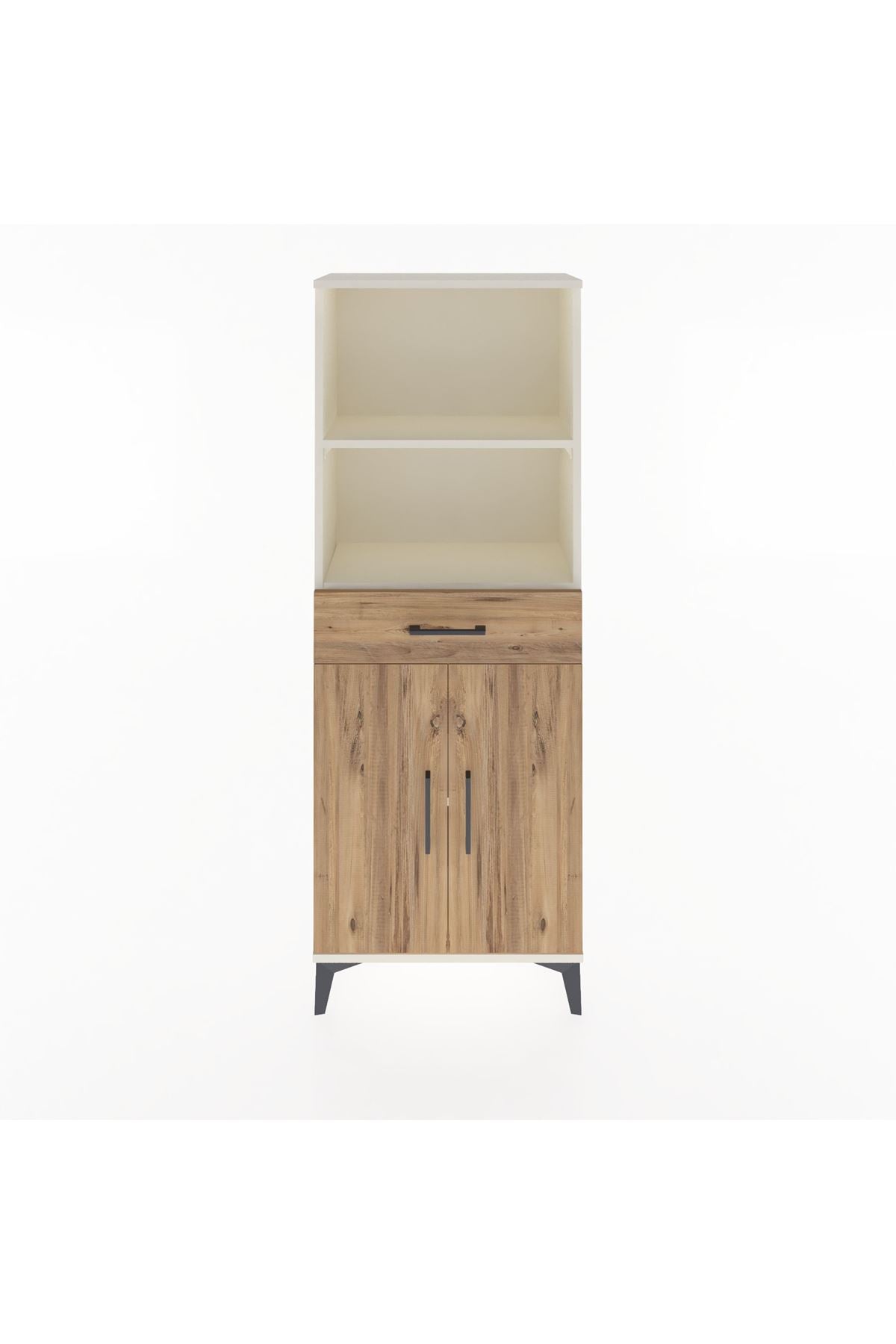 Arges Dolap 3 Raflı Tek Çekmeceli 2 Kapaklı 60x30x163 Aytaşı-Çam