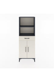 Arges Dolap 3 Raflı Tek Çekmeceli 2 Kapaklı 60x30x163 Antrasit-Aytaşı