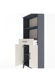 Arges Dolap 3 Raflı Tek Çekmeceli 2 Kapaklı 60x30x163 Antrasit-Aytaşı