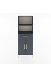 Arges Dolap 3 Raflı Tek Çekmeceli 2 Kapaklı 60x30x163 Antrasit-Antrasit
