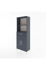 Arges Dolap 3 Raflı Tek Çekmeceli 2 Kapaklı 60x30x163 Antrasit-Antrasit