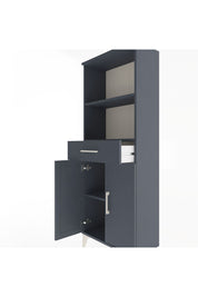 Arges Dolap 3 Raflı Tek Çekmeceli 2 Kapaklı 60x30x163 Antrasit-Antrasit