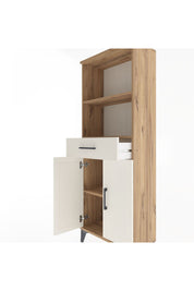 Arges Dolap 3 Raflı Tek Çekmeceli 2 Kapaklı 60x30x163 Çam-Aytaşı