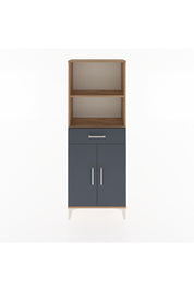 Arges Dolap 3 Raflı Tek Çekmeceli 2 Kapaklı 60x30x163 Çam-Antrasit