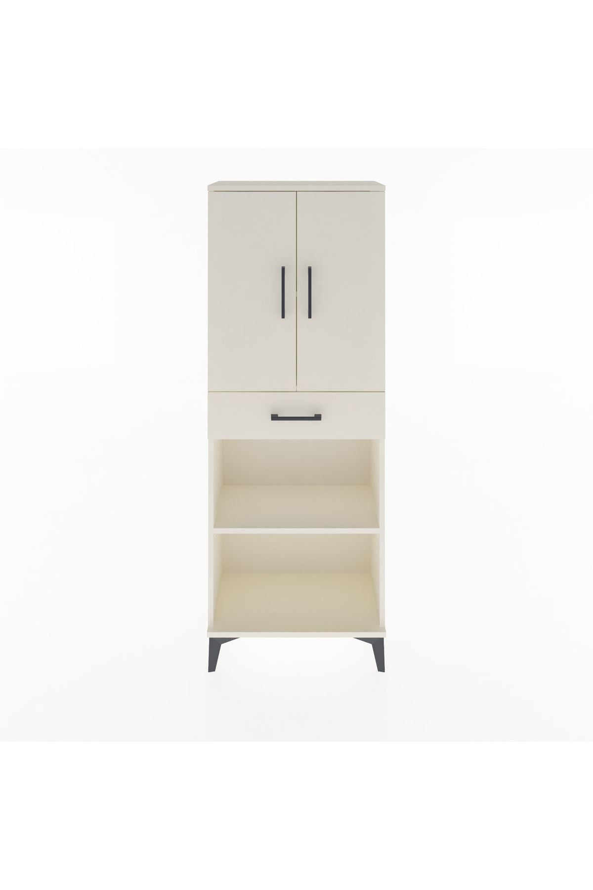 Arges Dolap 3 Raflı Tek Çekmeceli 2 Kapaklı 60x30x163 Aytaşı-Aytaşı