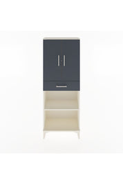 Arges Dolap 3 Raflı Tek Çekmeceli 2 Kapaklı 60x30x163 Aytaşı-Antrasit