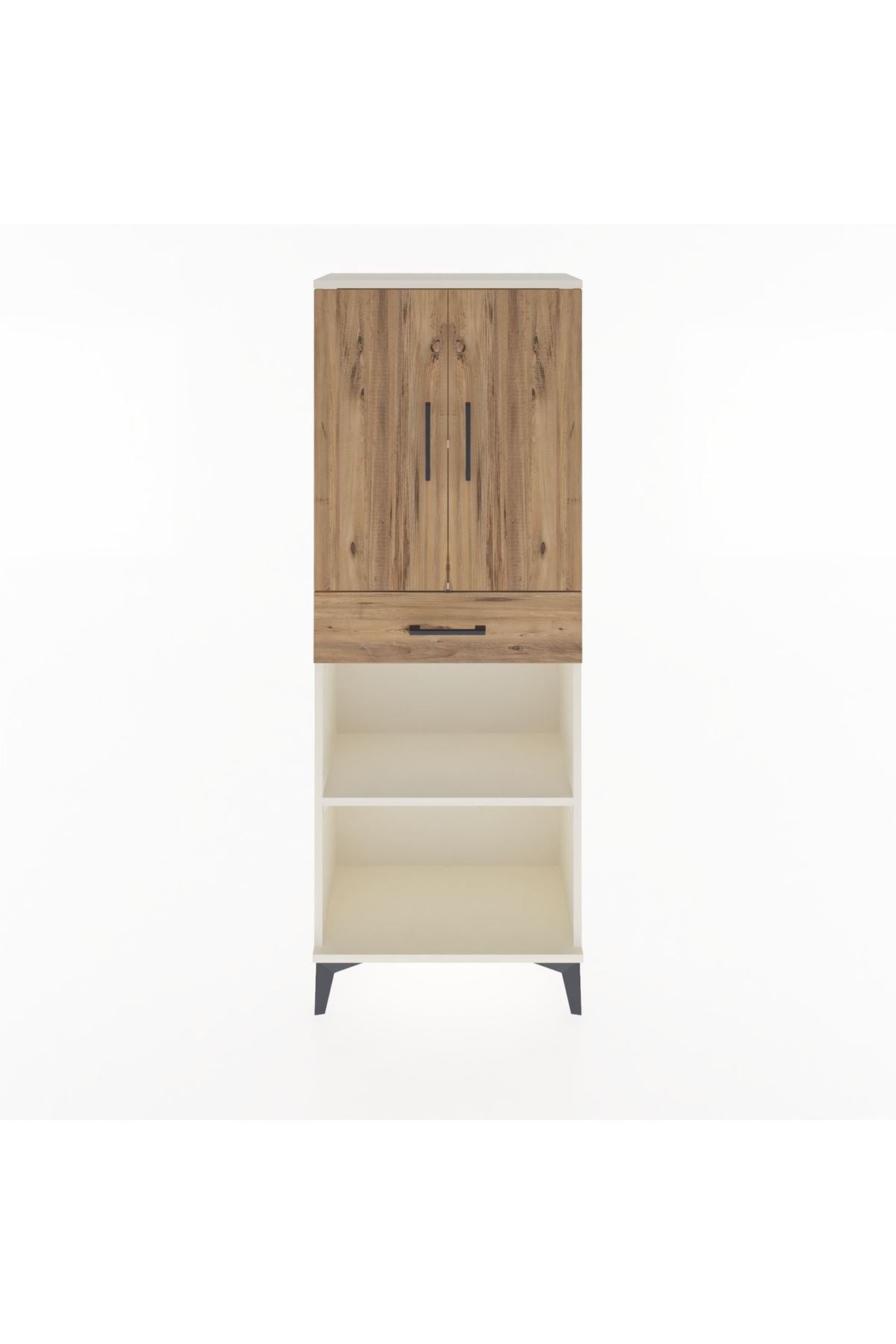 Arges Dolap 3 Raflı Tek Çekmeceli 2 Kapaklı 60x30x163 Aytaşı-Çam