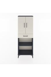 Arges Dolap 3 Raflı Tek Çekmeceli 2 Kapaklı 60x30x163 Antrasit-Aytaşı