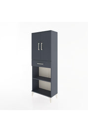 Arges Dolap 3 Raflı Tek Çekmeceli 2 Kapaklı 60x30x163 Antrasit-Antrasit