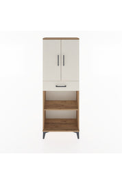 Arges Dolap 3 Raflı Tek Çekmeceli 2 Kapaklı 60x30x163 Çam-Aytaşı