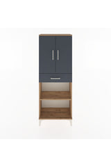 Arges Dolap 3 Raflı Tek Çekmeceli 2 Kapaklı 60x30x163