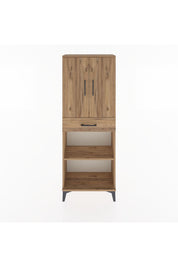 Arges Dolap 3 Raflı Tek Çekmeceli 2 Kapaklı 60x30x163 Çam-Çam