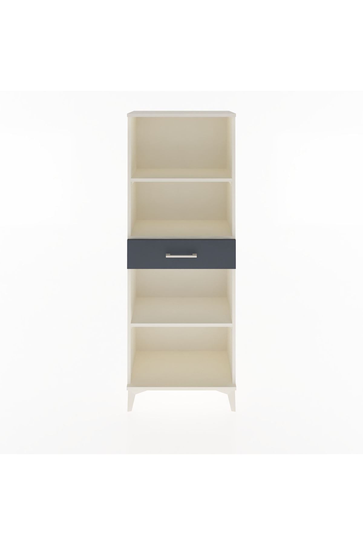 Arges Dolap 3 Raflı Tek Çekmeceli 60x30x163 Aytaşı-Antrasit