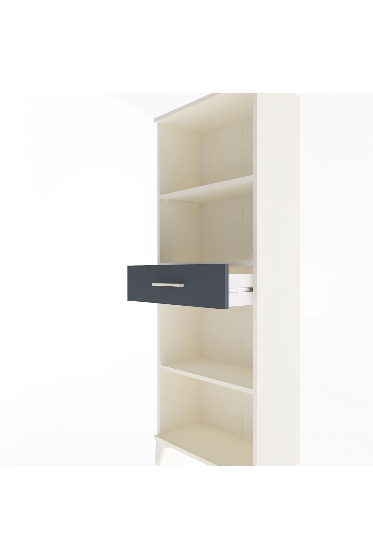 Arges Dolap 3 Raflı Tek Çekmeceli 60x30x163 Aytaşı-Antrasit