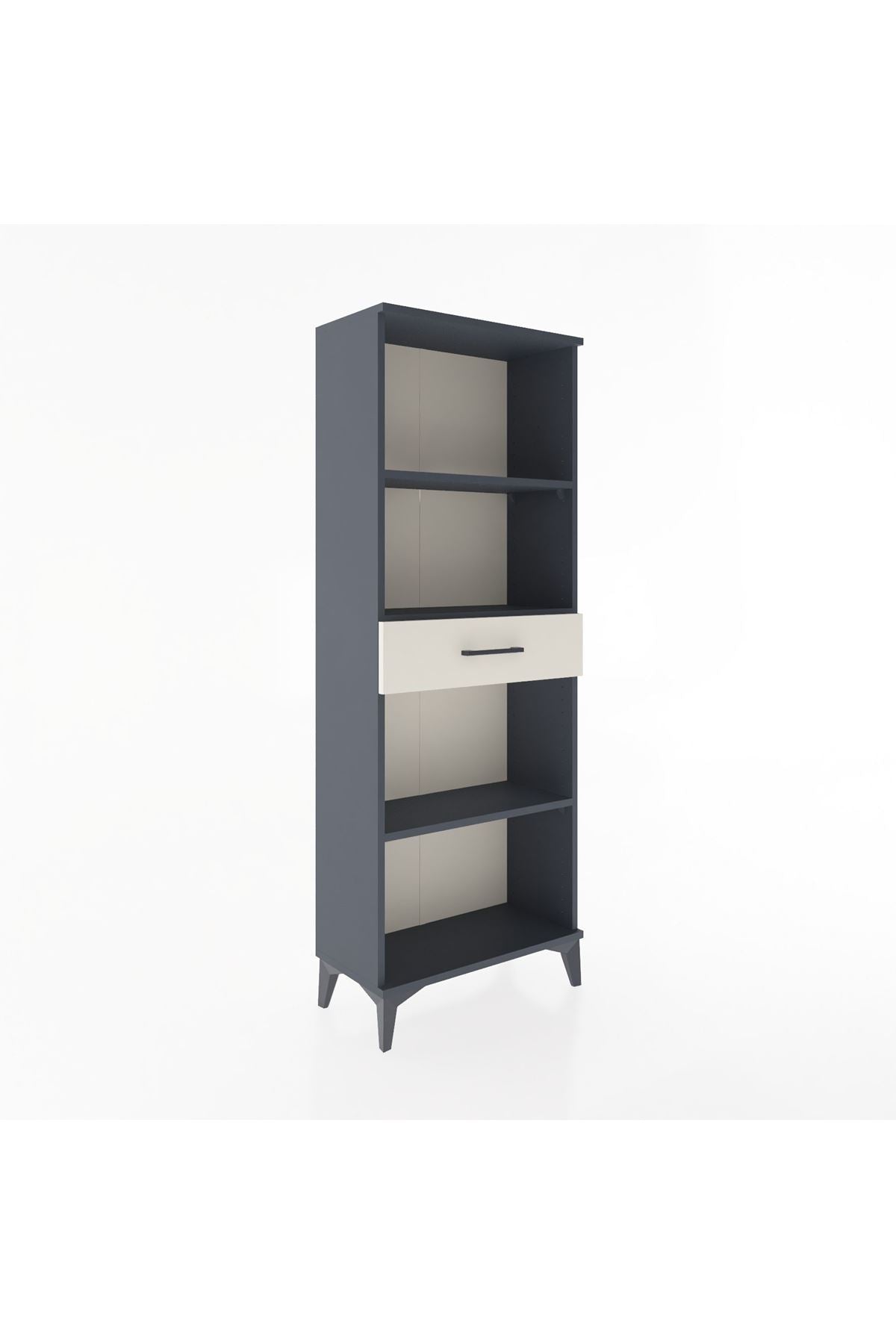 Arges Dolap 3 Raflı Tek Çekmeceli 60x30x163 Antrasit-Aytaşı