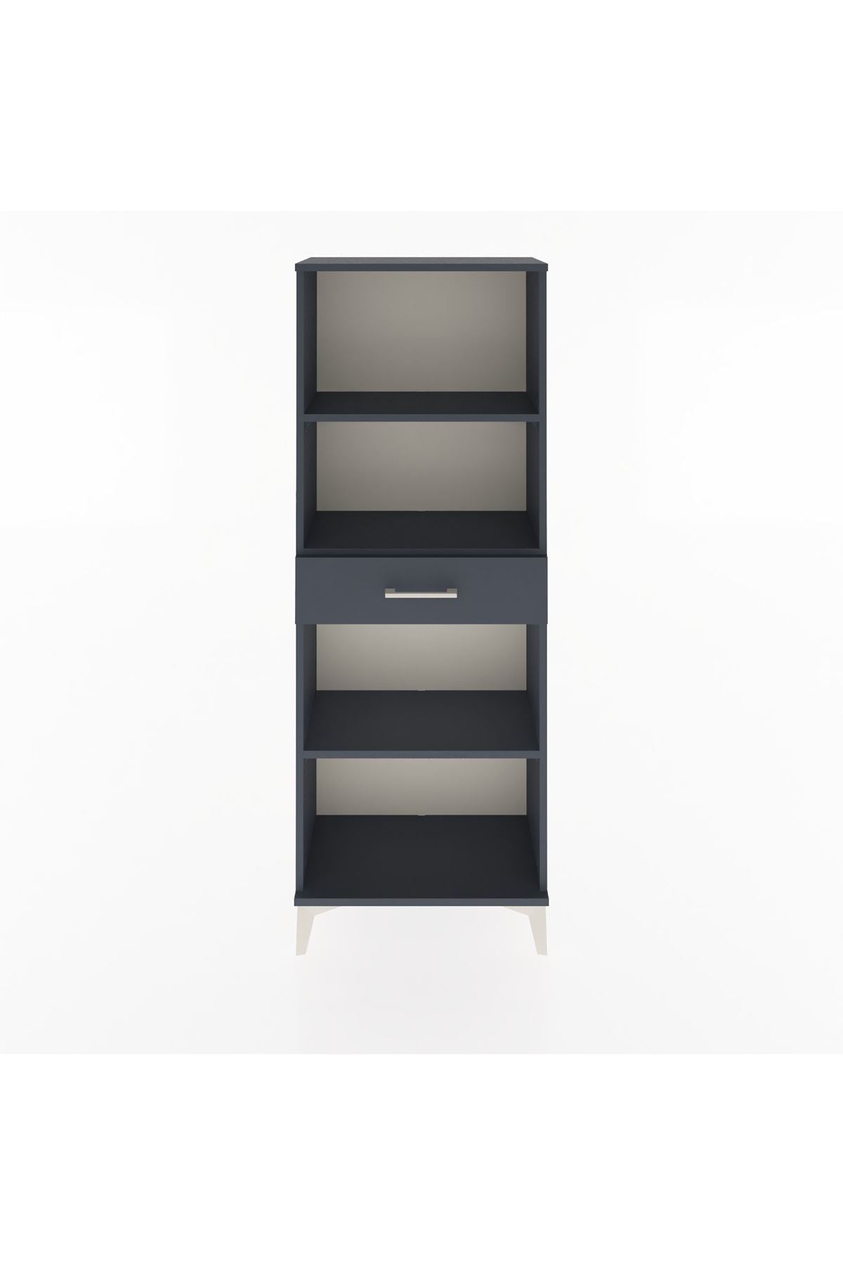 Arges Dolap 3 Raflı Tek Çekmeceli 60x30x163 Antrasit-Antrasit