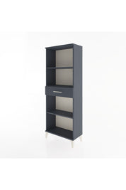 Arges Dolap 3 Raflı Tek Çekmeceli 60x30x163 Antrasit-Antrasit