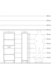 Arges Dolap 3 Raflı Tek Çekmeceli 60x30x163 Antrasit-Antrasit