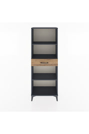 Arges Dolap 3 Raflı Tek Çekmeceli 60x30x163 Antrasit-Çam