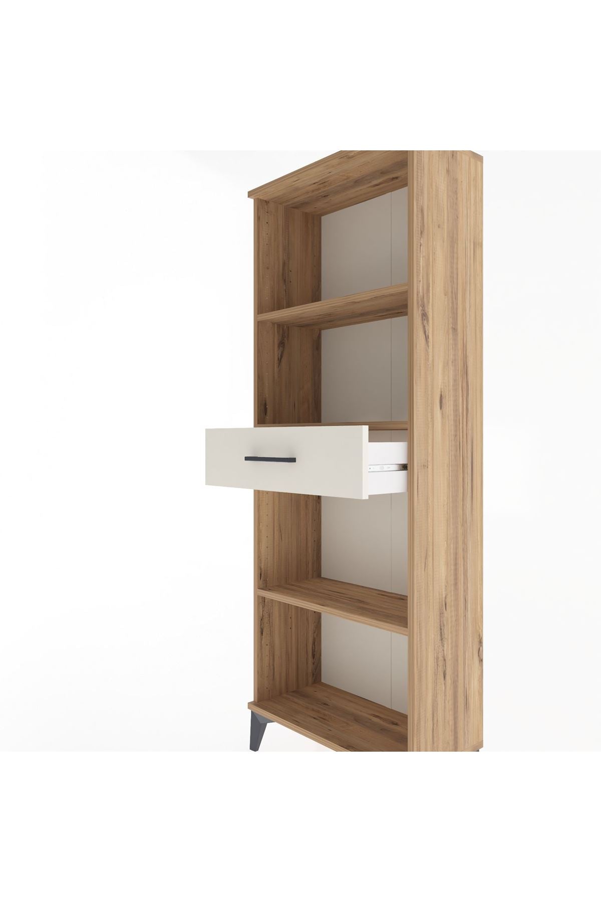 Arges Dolap 3 Raflı Tek Çekmeceli 60x30x163 Çam-Aytaşı