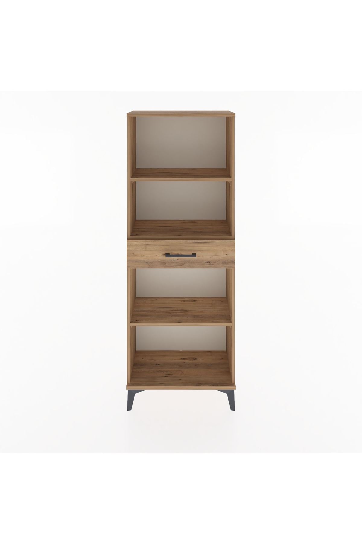 Arges Dolap 3 Raflı Tek Çekmeceli 60x30x163 Çam-Çam