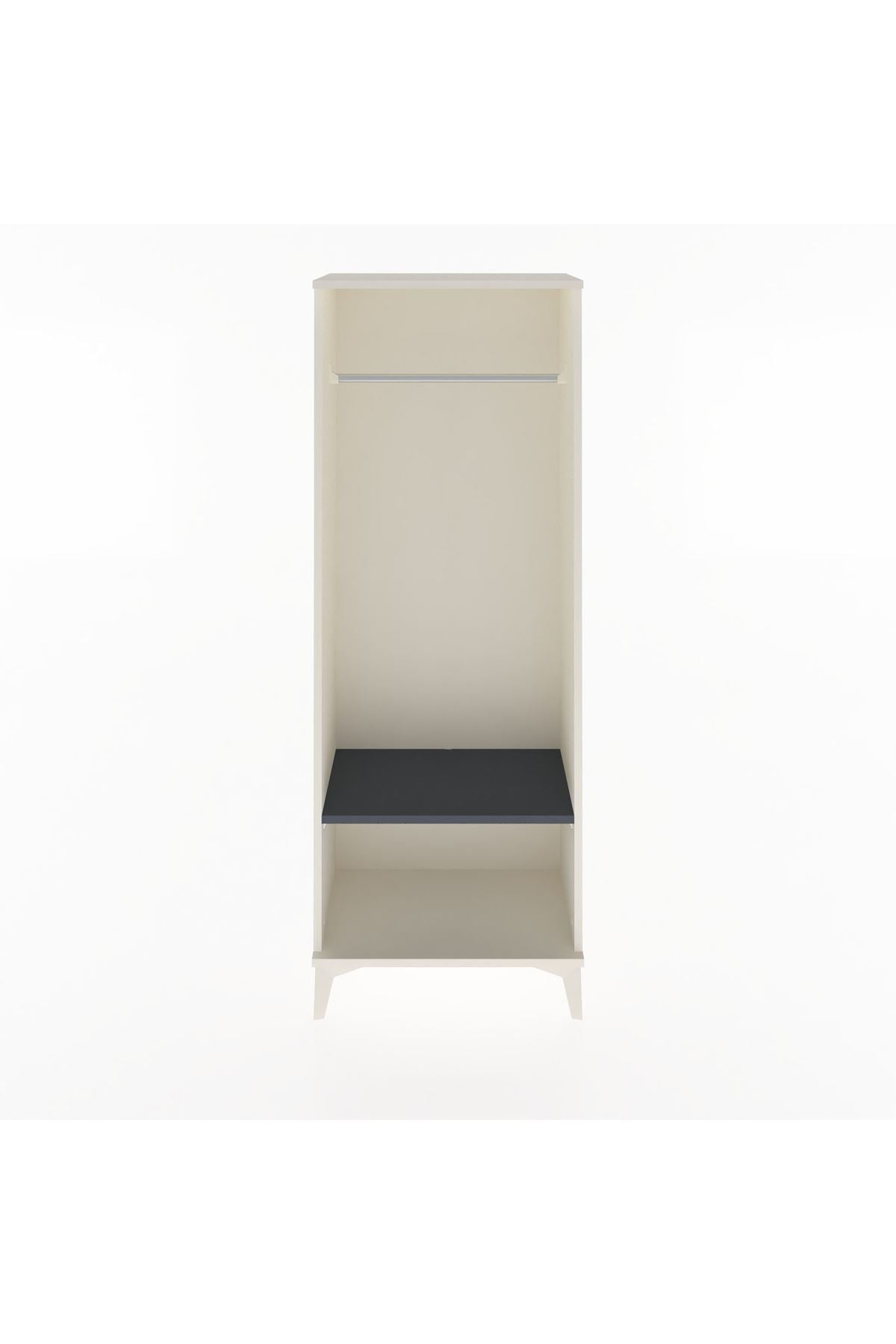 Arges Dolap Tek Raflı Kapaklı Tek Askılı 60x30x163 Aytaşı-Antrasit