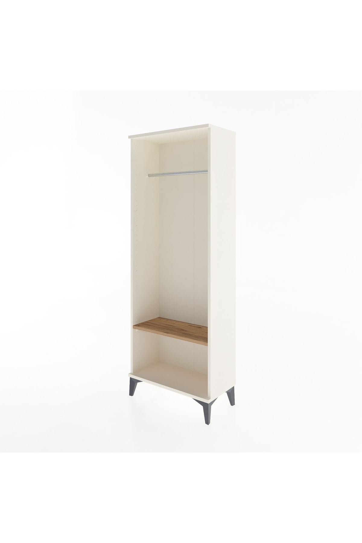 Arges Dolap Tek Raflı Kapaklı Tek Askılı 60x30x163 Aytaşı-Çam