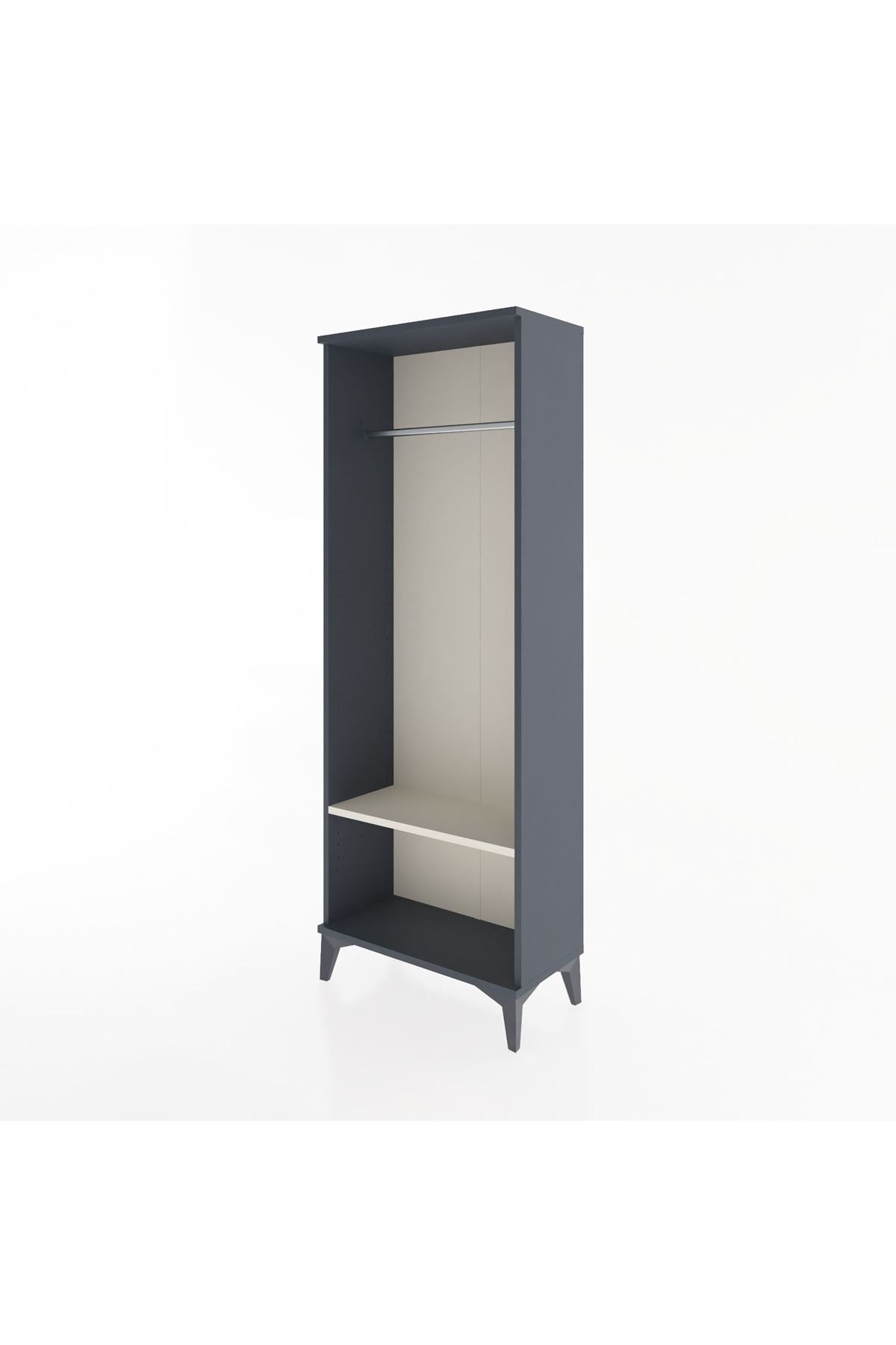 Arges Dolap Tek Raflı Kapaklı Tek Askılı 60x30x163 Antrasit-Aytaşı