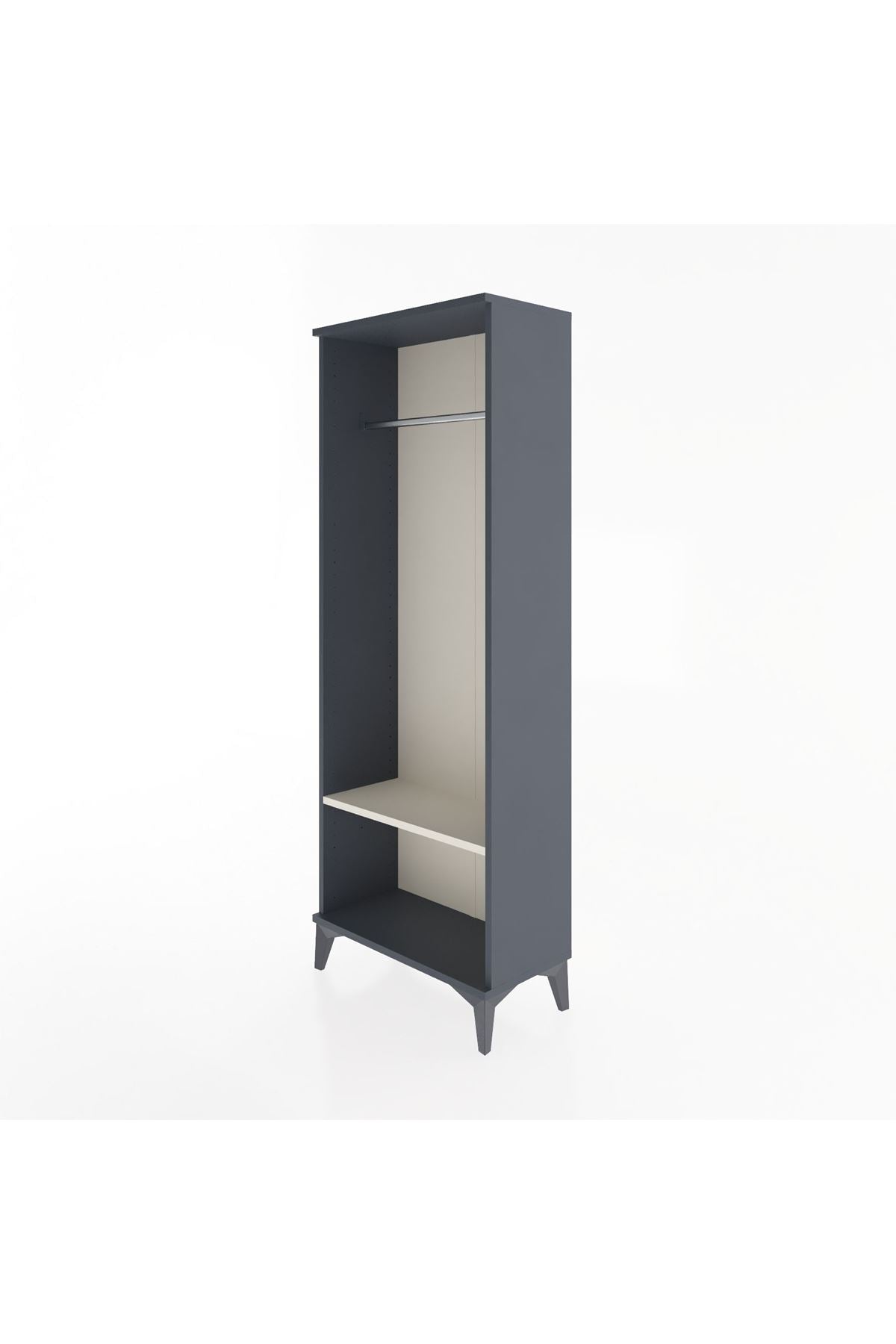 Arges Dolap Tek Raflı Kapaklı Tek Askılı 60x30x163 Antrasit-Aytaşı