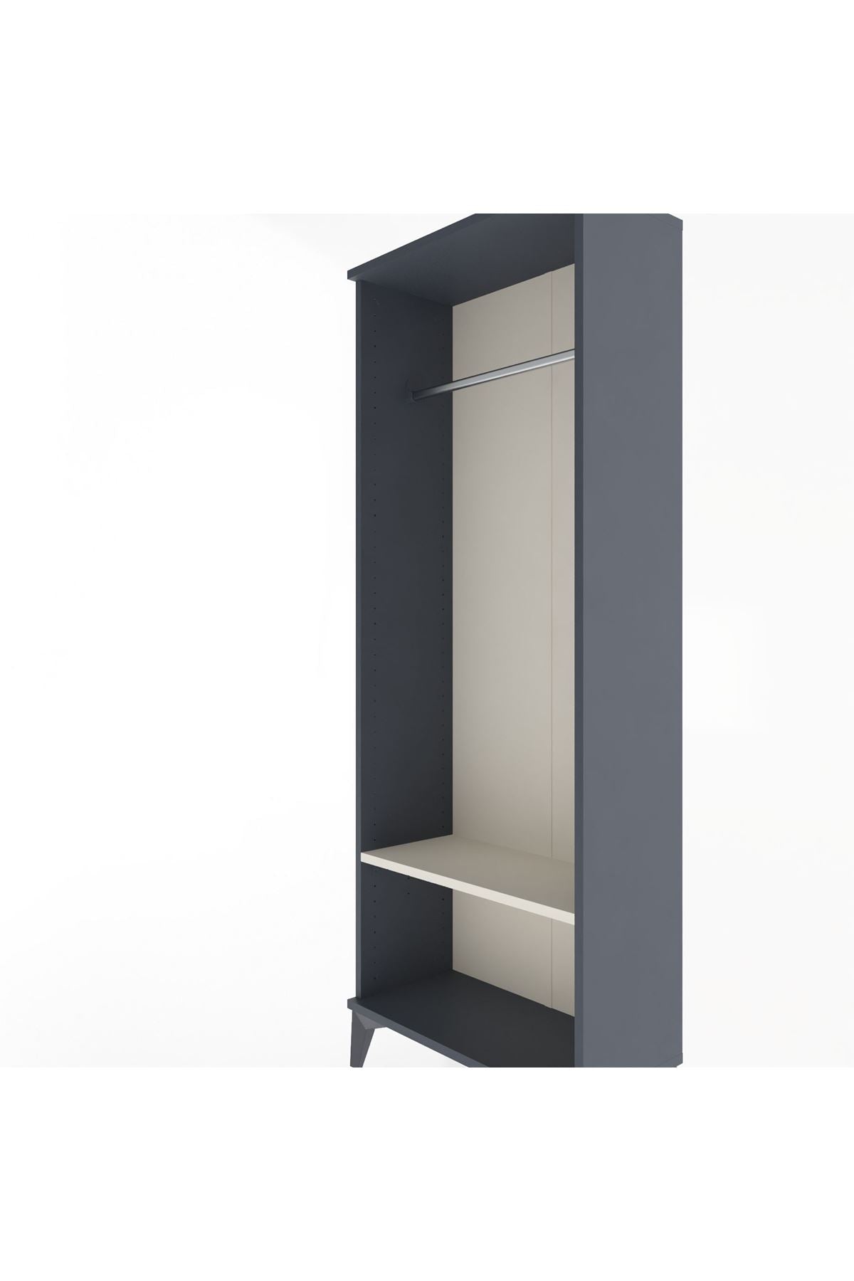 Arges Dolap Tek Raflı Kapaklı Tek Askılı 60x30x163 Antrasit-Aytaşı