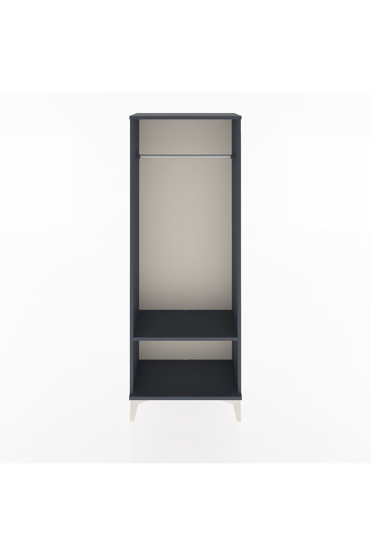 Arges Dolap Tek Raflı Kapaklı Tek Askılı 60x30x163 Antrasit-Antrasit