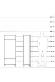 Arges Dolap Tek Raflı Kapaklı Tek Askılı 60x30x163 Antrasit-Antrasit