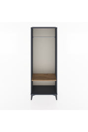 Arges Dolap Tek Raflı Kapaklı Tek Askılı 60x30x163 Antrasit-Çam