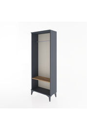 Arges Dolap Tek Raflı Kapaklı Tek Askılı 60x30x163 Antrasit-Çam