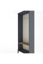 Arges Dolap Tek Raflı Kapaklı Tek Askılı 60x30x163 Antrasit-Çam