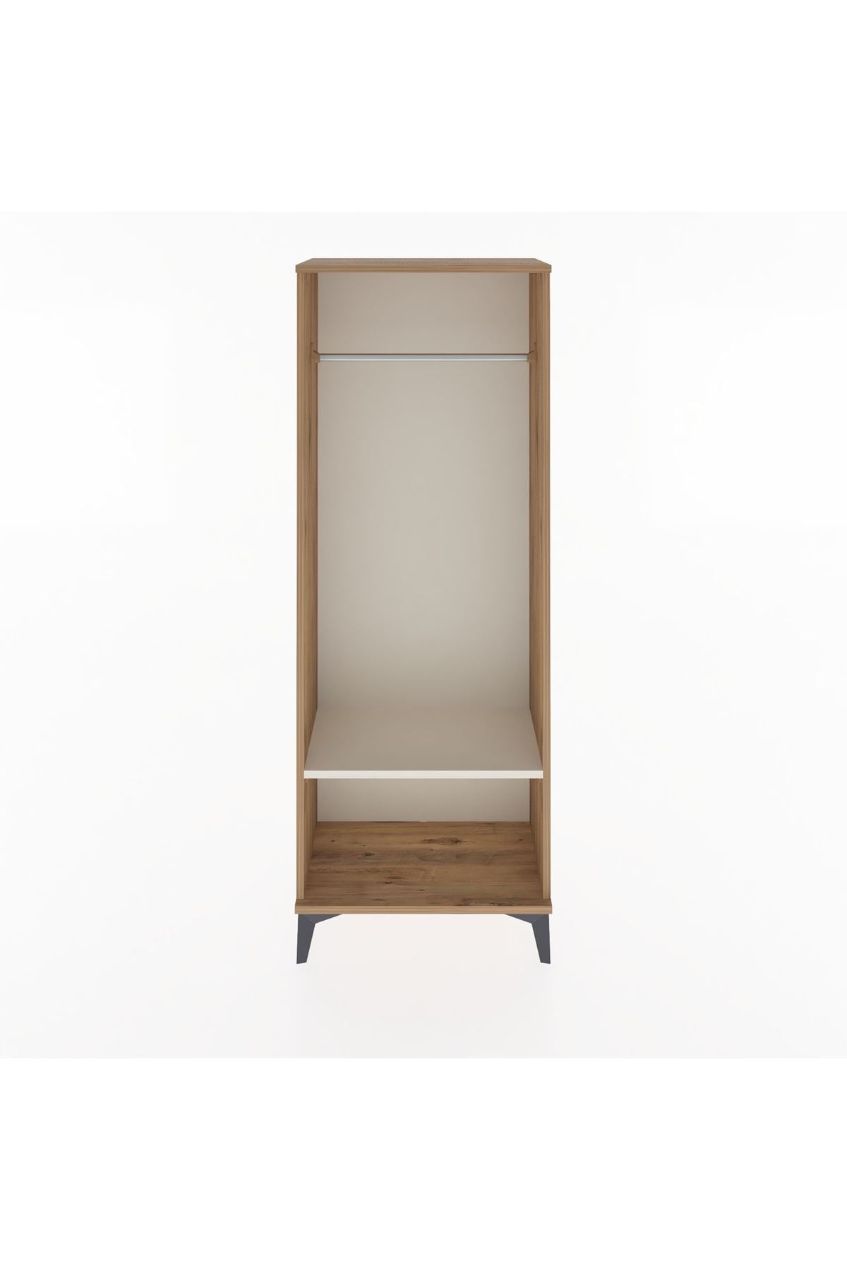 Arges Dolap Tek Raflı Kapaklı Tek Askılı 60x30x163 Çam-Aytaşı
