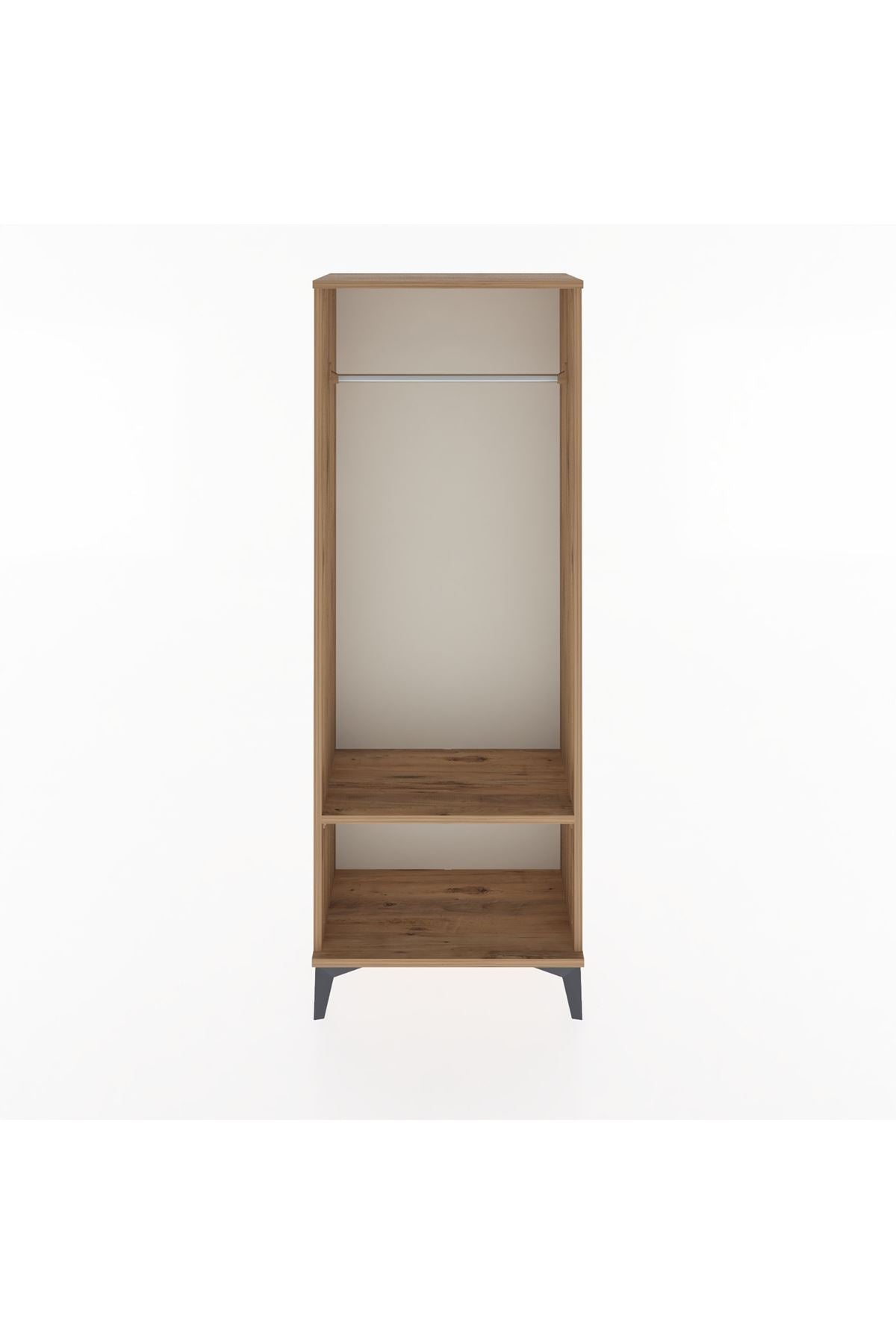 Arges Dolap Tek Raflı Kapaklı Tek Askılı 60x30x163 Çam-Çam