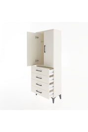 Arges Dolap Tek Raflı 4 Çekmeceli Tek Askılı 60x30x163 Aytaşı-Aytaşı