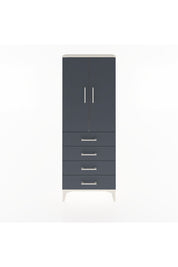 Arges Dolap Tek Raflı 4 Çekmeceli Tek Askılı 60x30x163 Aytaşı-Antrasit