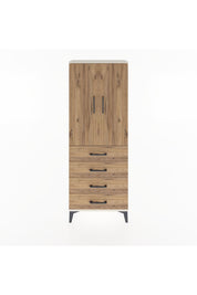 Arges Dolap Tek Raflı 4 Çekmeceli Tek Askılı 60x30x163 Aytaşı-Çam