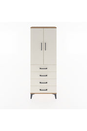 Arges Dolap Tek Raflı 4 Çekmeceli Tek Askılı 60x30x163 Çam-Aytaşı