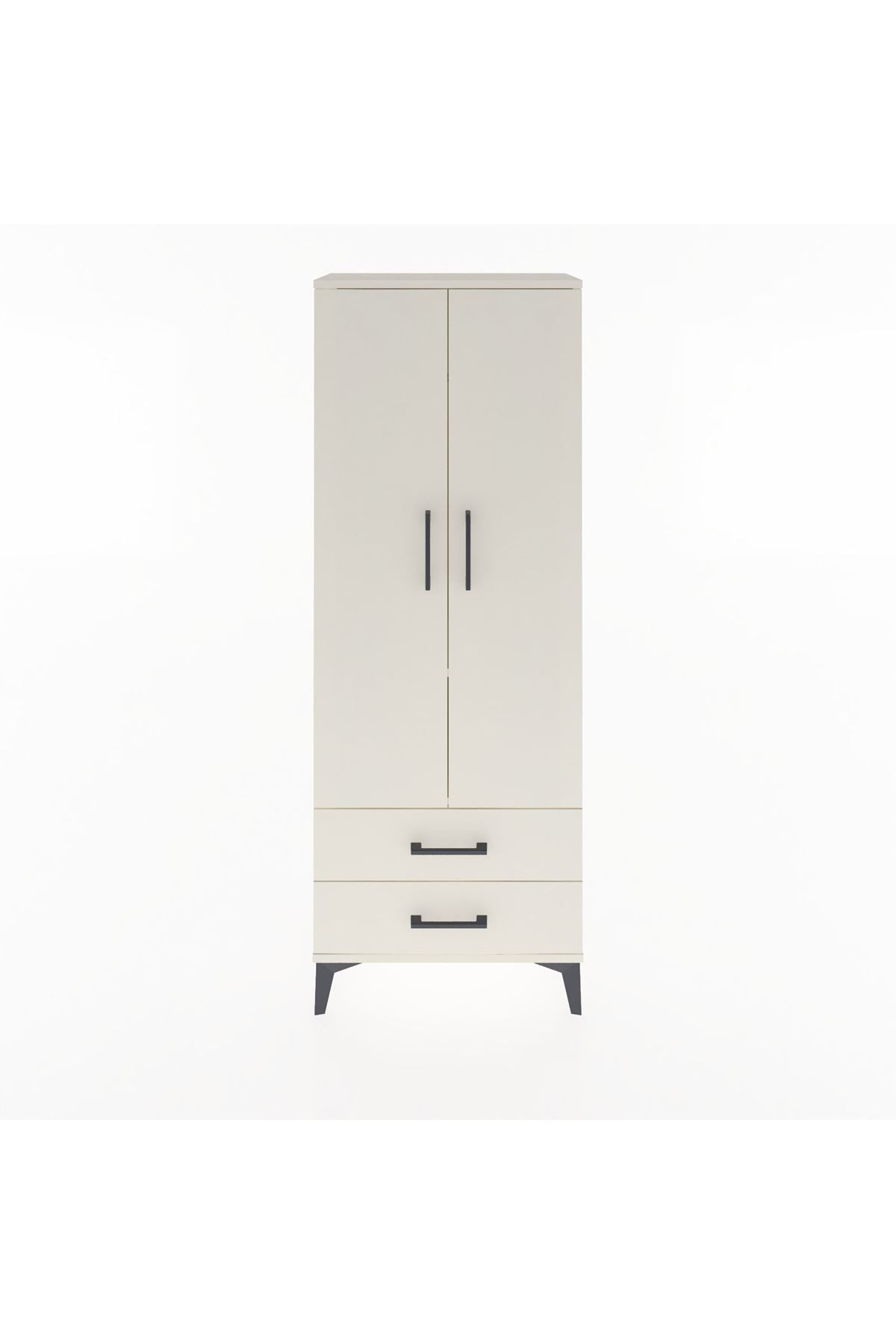 Arges Dolap 2 Raflı 2 Çekmeceli Tek Askılı 60x30x163 Aytaşı-Aytaşı