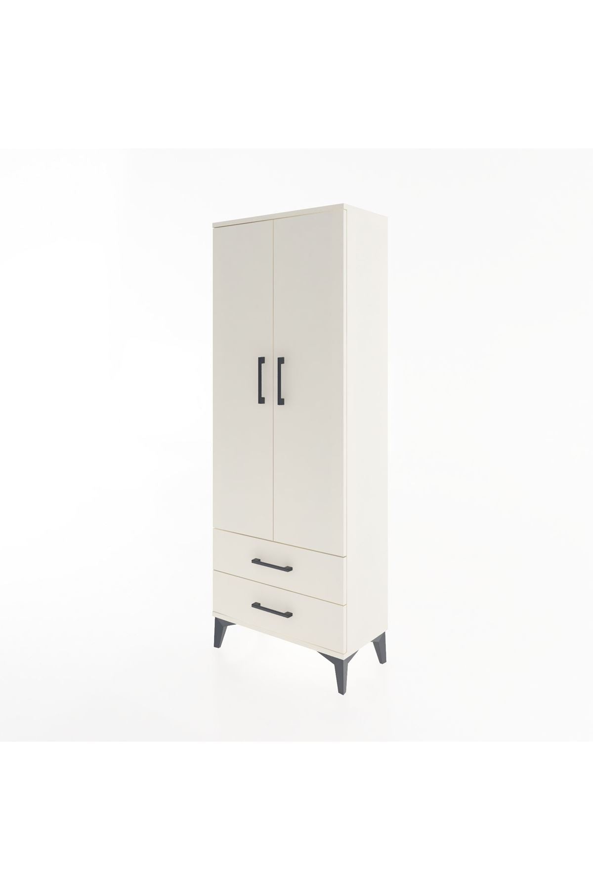 Arges Dolap 2 Raflı 2 Çekmeceli Tek Askılı 60x30x163 Aytaşı-Aytaşı