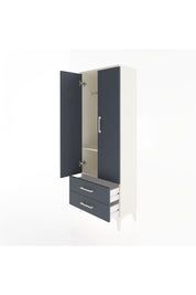Arges Dolap 2 Raflı 2 Çekmeceli Tek Askılı 60x30x163 Aytaşı-Antrasit