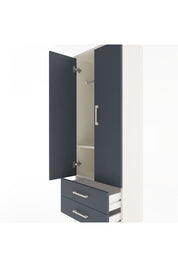 Arges Dolap 2 Raflı 2 Çekmeceli Tek Askılı 60x30x163 Aytaşı-Antrasit