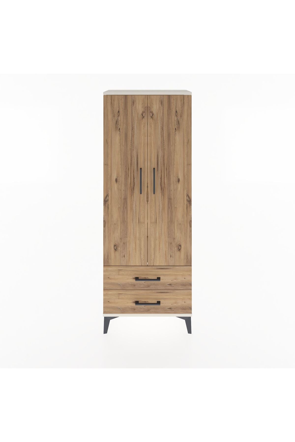 Arges Dolap 2 Raflı 2 Çekmeceli Tek Askılı 60x30x163 Aytaşı-Çam