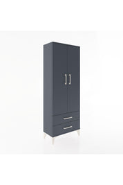Arges Dolap 2 Raflı 2 Çekmeceli Tek Askılı 60x30x163 Antrasit-Antrasit