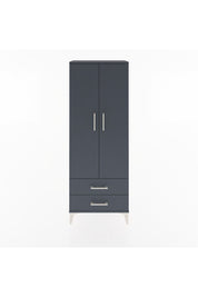 Arges Dolap 2 Raflı 2 Çekmeceli Tek Askılı 60x30x163 Antrasit-Antrasit