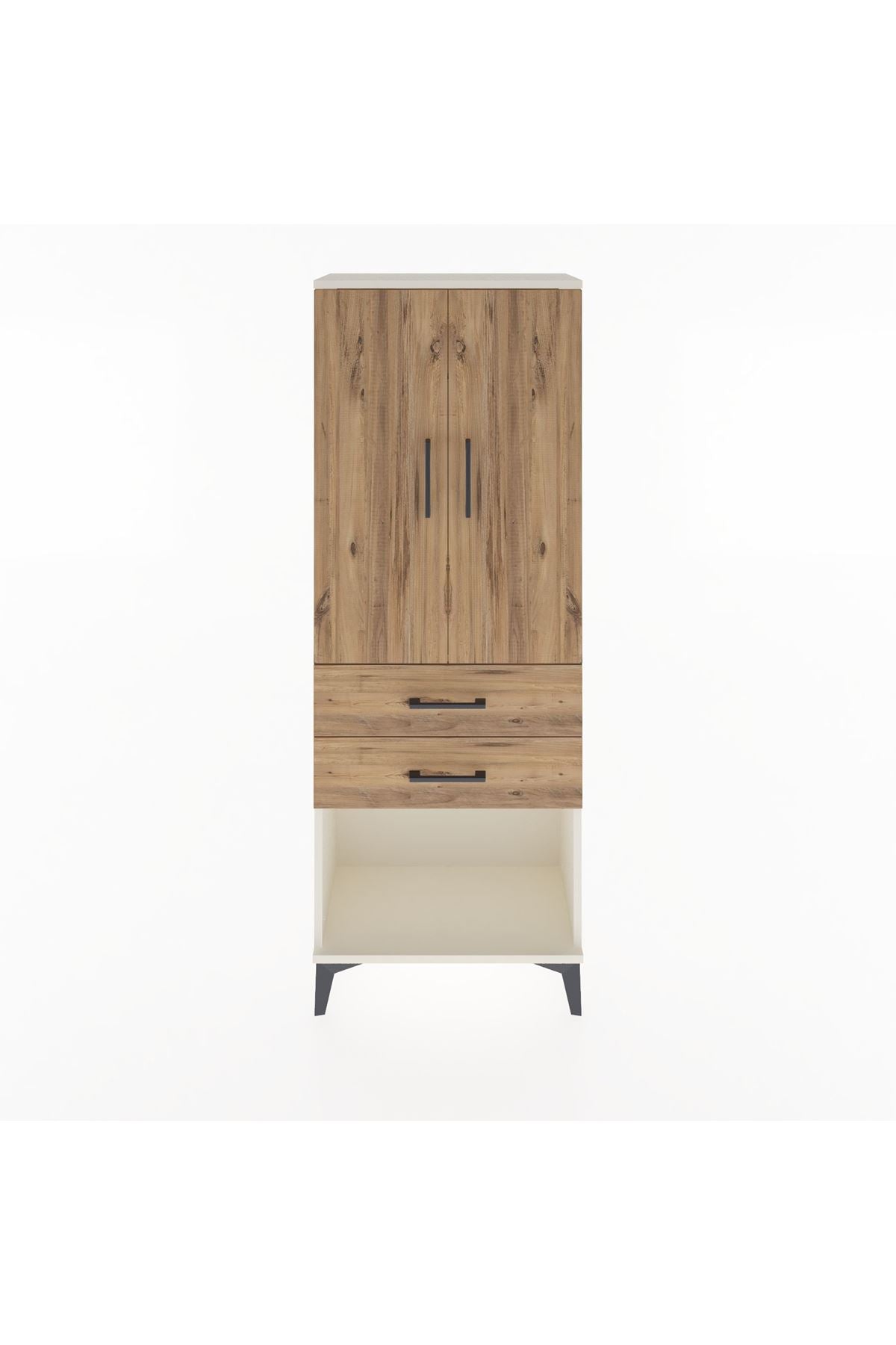 Arges Dolap Tek Raflı 2 Çekmeceli Tek Askılı 60x30x163 Aytaşı-Çam